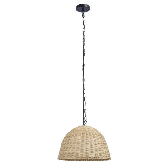 Forlight Lámpara colgante Cortic, Ø 40 cm, marrón claro, ratán