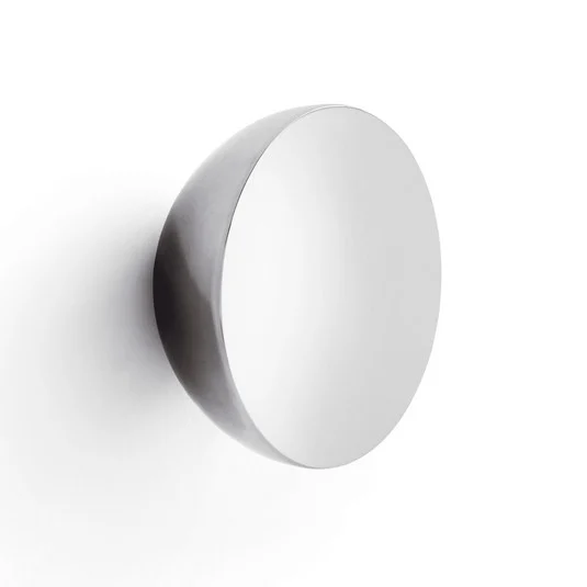 New Works Espejo de pared Aura Large, Ø 13 cm, acero inoxidable