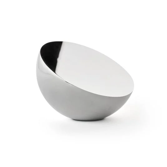 New Works Espejo de mesa Aura, Ø 13 cm, acero inoxidable, pulido