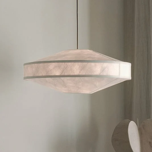 New Works lámpara colgante Kite, Ø 75 cm, blanca, 3 luces, vellón