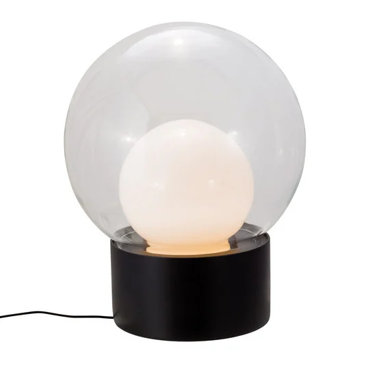 pulpo lámpara de mesa Boule Medium, transparente/opal/negro, vidrio