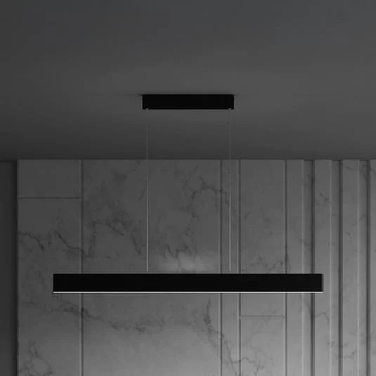 Maytoni lámpara colgante LED Step, negra, 118,5 cm, 3.000 K, aluminio