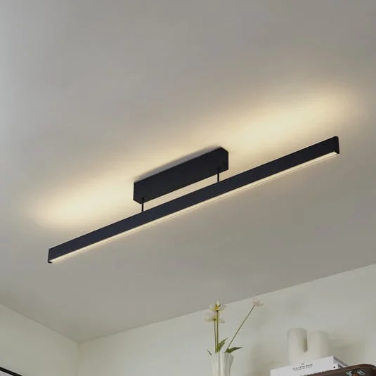 Plafón LED inteligente Lucande Mylosh, negro, CCT, Tuya