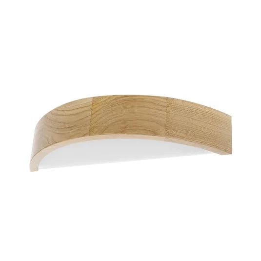 Aplique de pared Cleo D1DR410, madera de roble, 41 cm de largo, E27