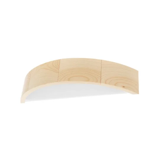 Aplique de pared Cleo D1DR410, madera de pino, 41 cm de largo, E27