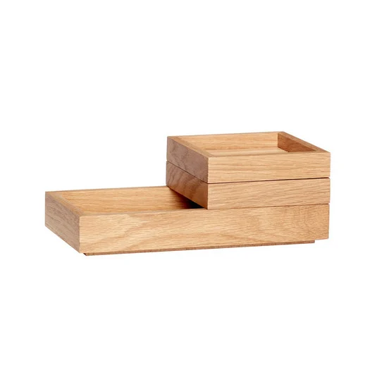 Caja para grapas Hübsch, color roble, 24 x 12 x 6 cm