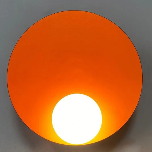 Aplique de pared Aphrodite, naranja, Ø 33 cm, metal, G9