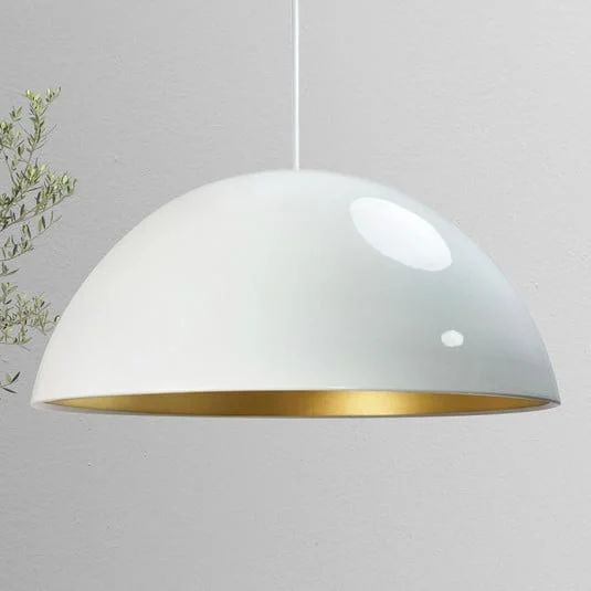 Lámpara colgante Lipeo, blanco/oro, Ø 40 cm, metal, E27