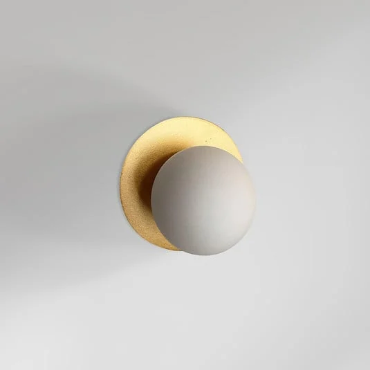 Aplique de pared Aylin, dorado, Ø 15 cm, metal, G9