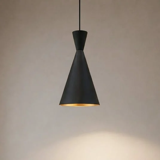 Lámpara colgante Glenora, negra, Ø 18 cm, metal, E27