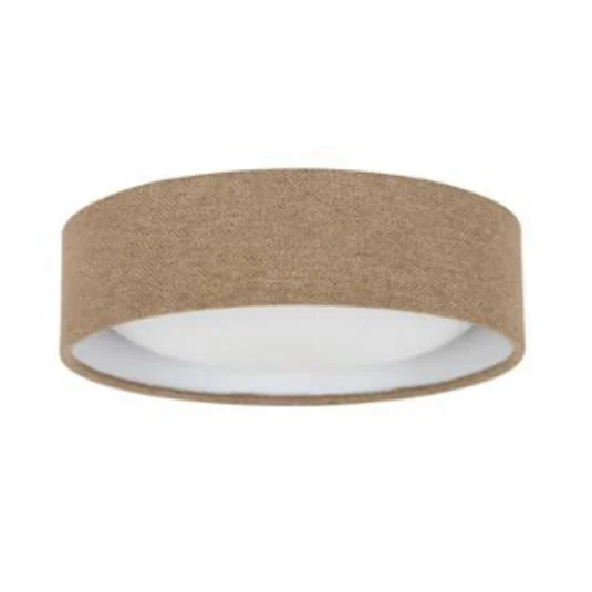 Plafón Uno, beige, textil, Ø 25 cm, GX53