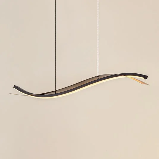 lámpara colgante LED Lucande Alevia, negro/dorado, CCT