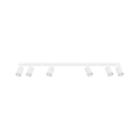 Downlight de techo carbono, blanco, longitud 117 cm, aluminio, 6 luces.