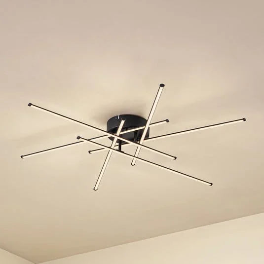 Plafón LED Lindby Elviano, Ø 80 cm, negro, 3000 K
