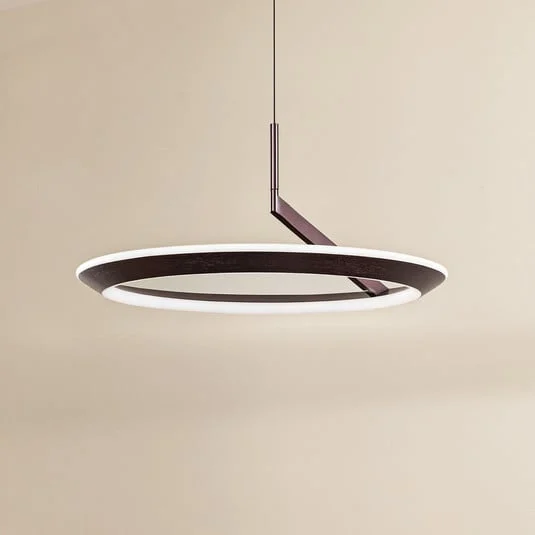 Lámpara colgante LED Eldra de Lucande, marrón café, Ø 55 cm, CCT