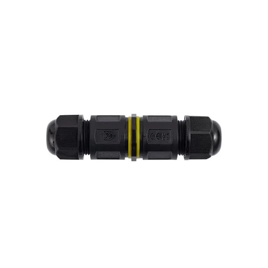 Conector de cable, impermeable, IP68, longitud 98 cm, negro