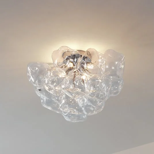 Plafón Lucande Diborah, transparente, Ø 49 cm, cristal, G9