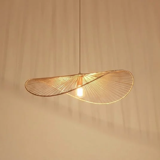 Lámpara colgante Lindby Valdorin, beige, papel, longitud 75 cm