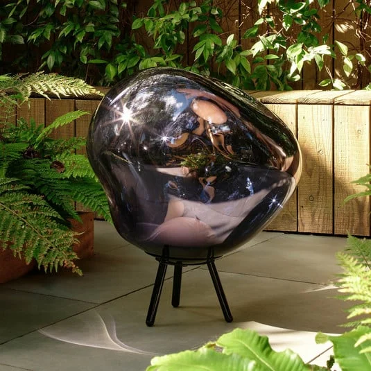 Lámpara LED recargable para terraza Melt grande de Tom Dixon, gris humo