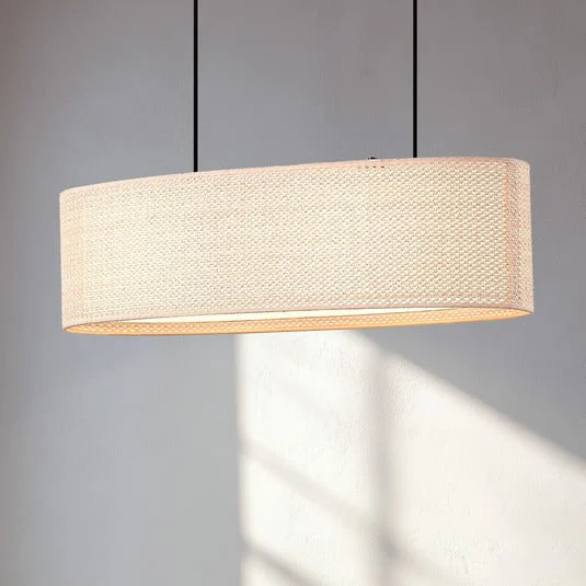 Lámpara colgante Lindby Soula, 78 cm, beige, plástico, E27