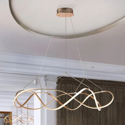 Lámpara colgante LED Molly, atenuable, Ø 110 cm, oro rosa