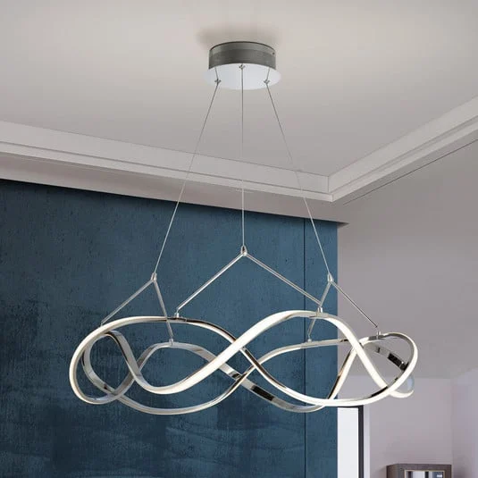 Lámpara colgante LED Molly, cromada, atenuable, Ø 80 cm