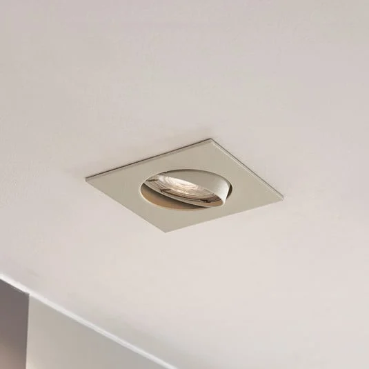 Lámpara empotrable PRIOS Fibur, beige, 9 cm, GU10