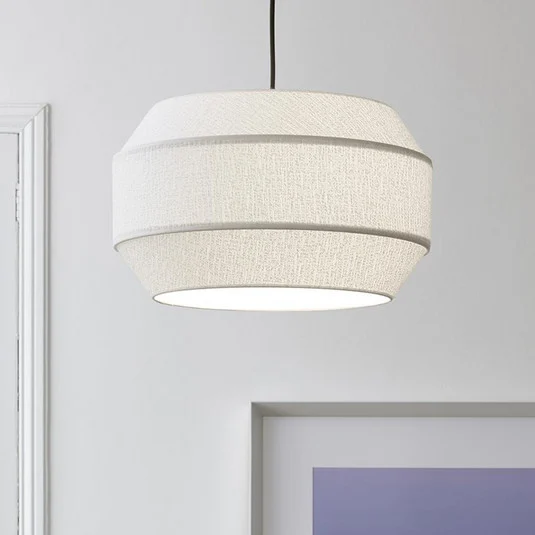 MARKET SET Lámpara colgante Cosiness, Ø 46 cm, blanco, tela