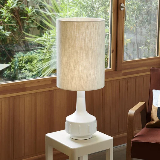 MARKET SET Lámpara de mesa Jimmy, color blanco/beige, altura 83 cm