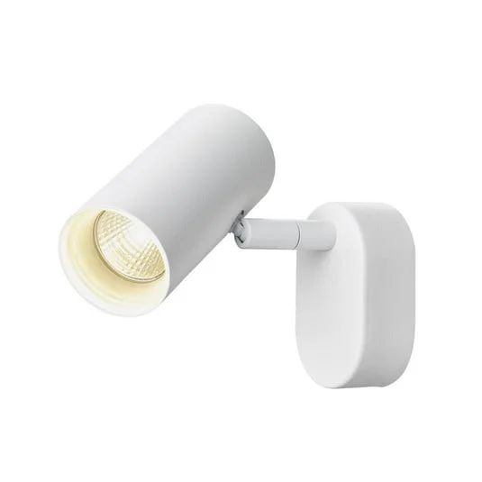SLV Foco de pared LED Noblo, 3.000 K, blanco, 13 cm, metal