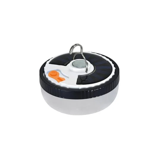 Lámpara LED solar Ufo, portátil, plástico, negro/blanco