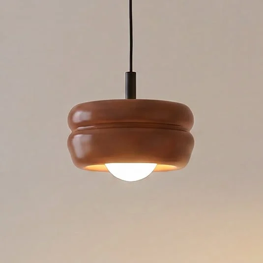 Lámpara colgante Tina, terracota/ópalo, cristal, Ø 19 cm