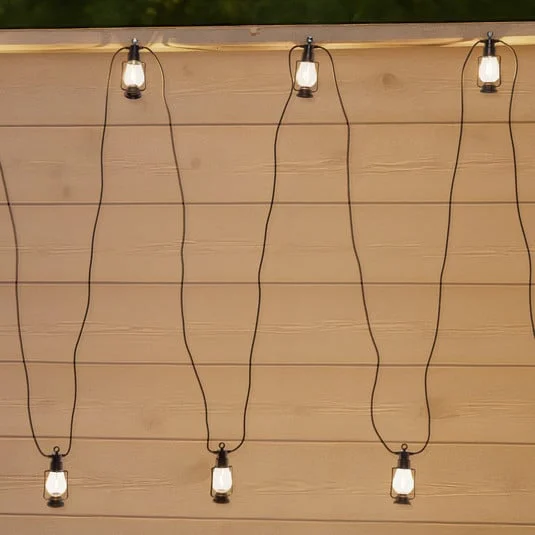 Cadena de luces LED Garlands, longitud 1000 cm, negro, 10 luces.