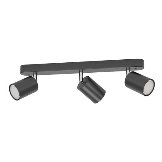 EGLO connect Smart Foco Adfira-Z, negro, 3 luces, acero