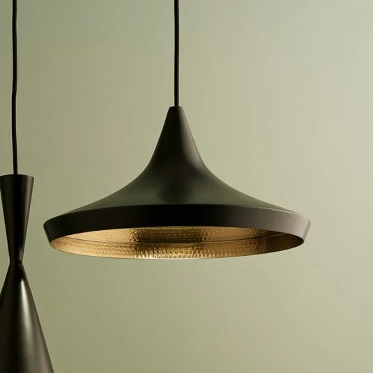 lámpara colgante LED Beat Flat de Tom Dixon, negra, Ø 56 cm