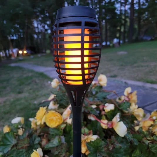 Lámpara LED solar con pica FANILO, negra, 45 cm, juego de 5 unidades IP44