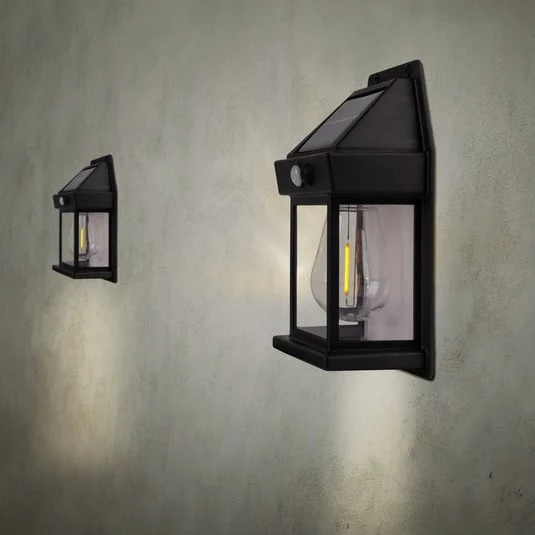 Aplique LED solar para exterior Mira, sensor, negro, juego de 2 IP44