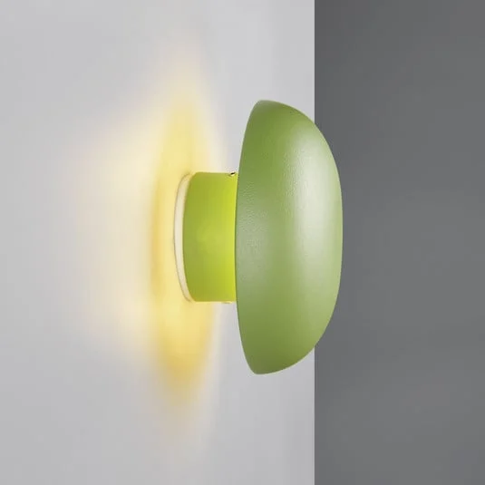 Aplique de pared LED recargable Davey, verde, atenuable, Ø 15,5 cm