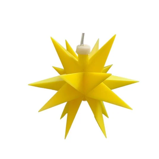 Estrella LED STERNTALER, amarilla, 18 puntas, Ø 12 cm, pilas incluidas