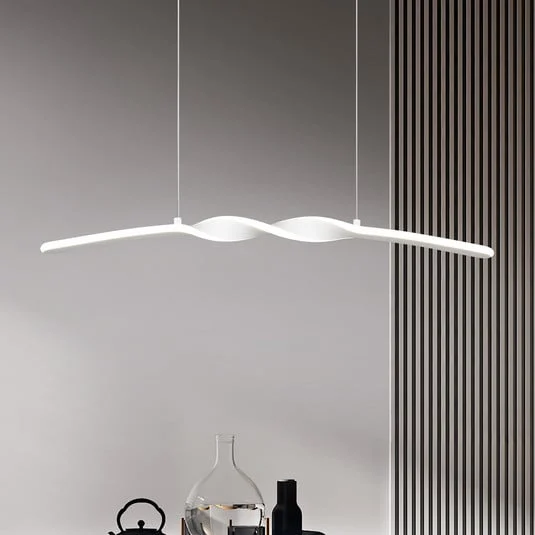 Lámpara colgante LED Ginko, blanco mate, metal, longitud 79 cm