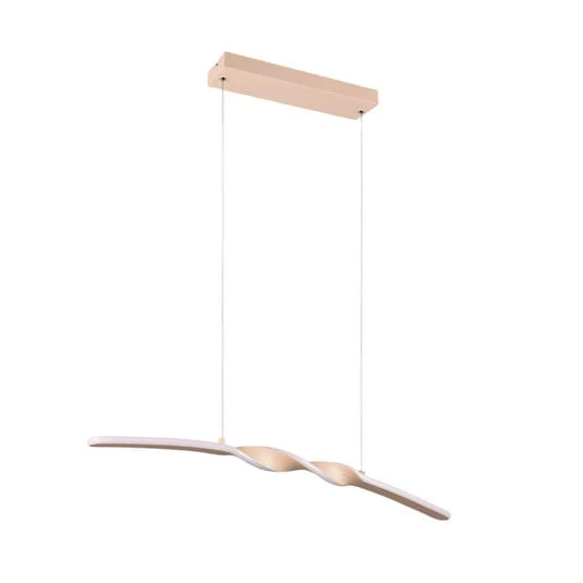 Lámpara colgante LED Ginko, arena, metal, longitud 79 cm
