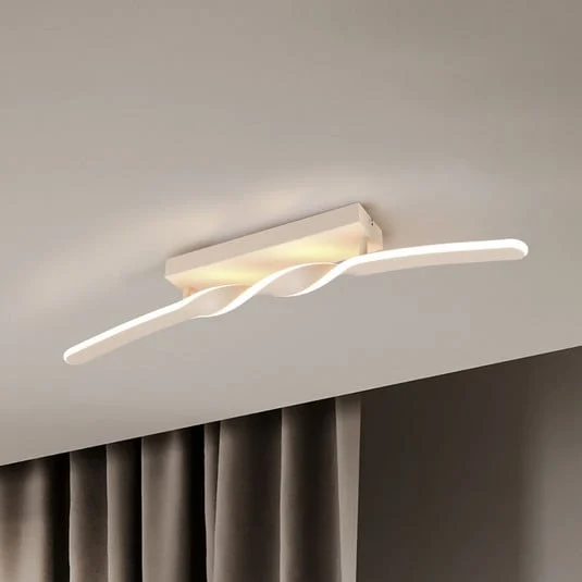 Plafón LED Ginko, arena, metal, longitud 79 cm