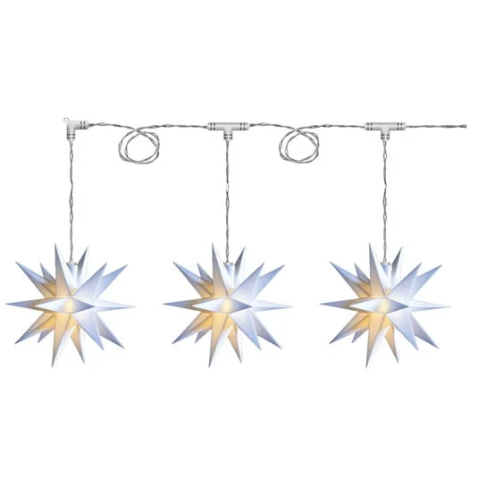 STERNTALER Guirnalda de luces estrella, blanca Ø 16 cm 18 puntas 3 luces