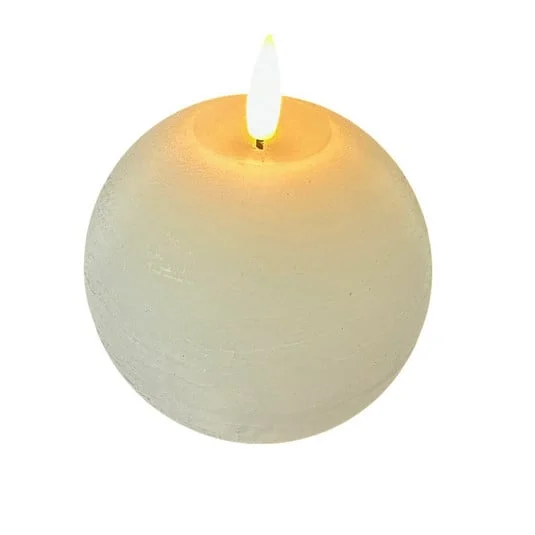 STERNTALER Vela de cera LED, blanca, altura 11 cm, bola, pila