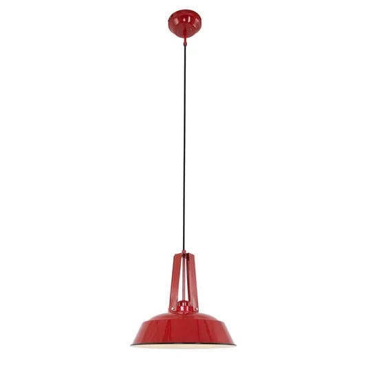 Lámpara colgante Eden, rojo, metal, portalámpara E27