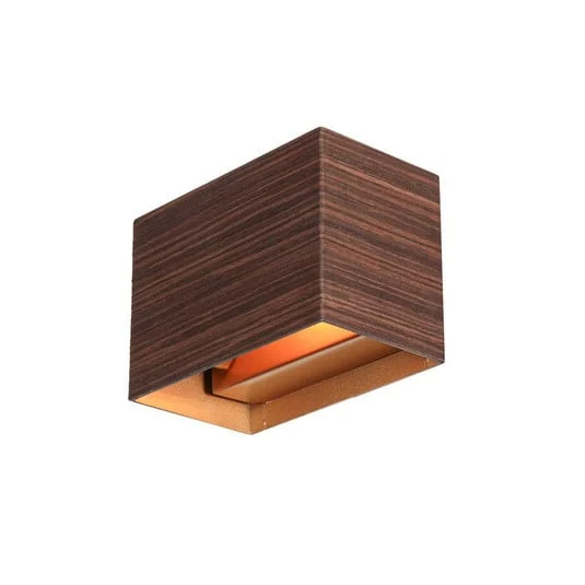 Aplique de pared LED Muro 3365, aspecto madera, angular, G9, 2700 K