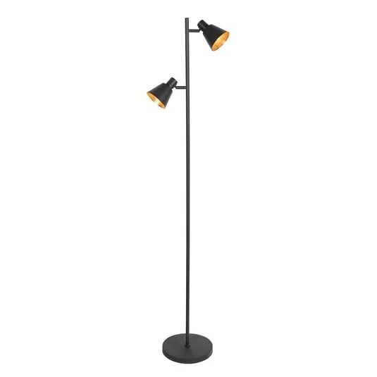 Lámpara de pie Oeroe, 2 luces, negro, metal, E14