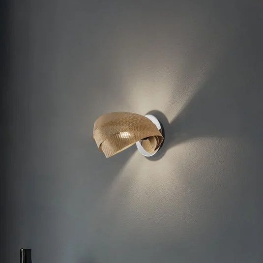 Aplique de pared Vento, negro/dorado, metal, 27 cm, E14