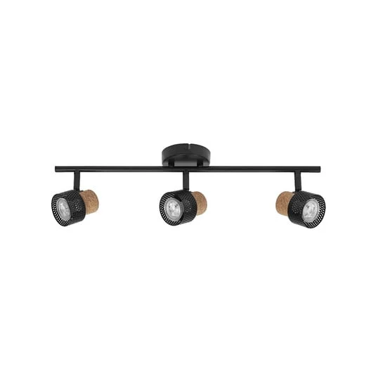 Downlight OSRAM CORK, negro, 3 focos GU10-LED 927 atenuable