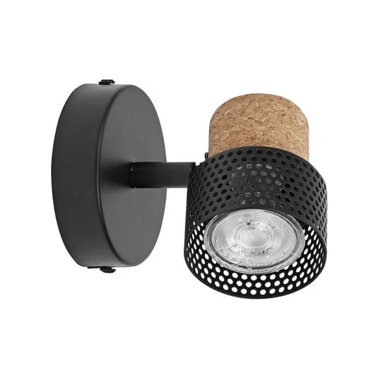 OSRAM foco de pared CORK, negro, 1 foco, GU10-LED 927 atenuable